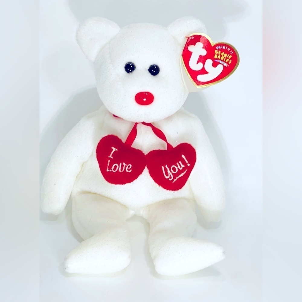 Ty Beanie Baby Truly Teddy Bear I Love You Valentine’s Day 2004 Original